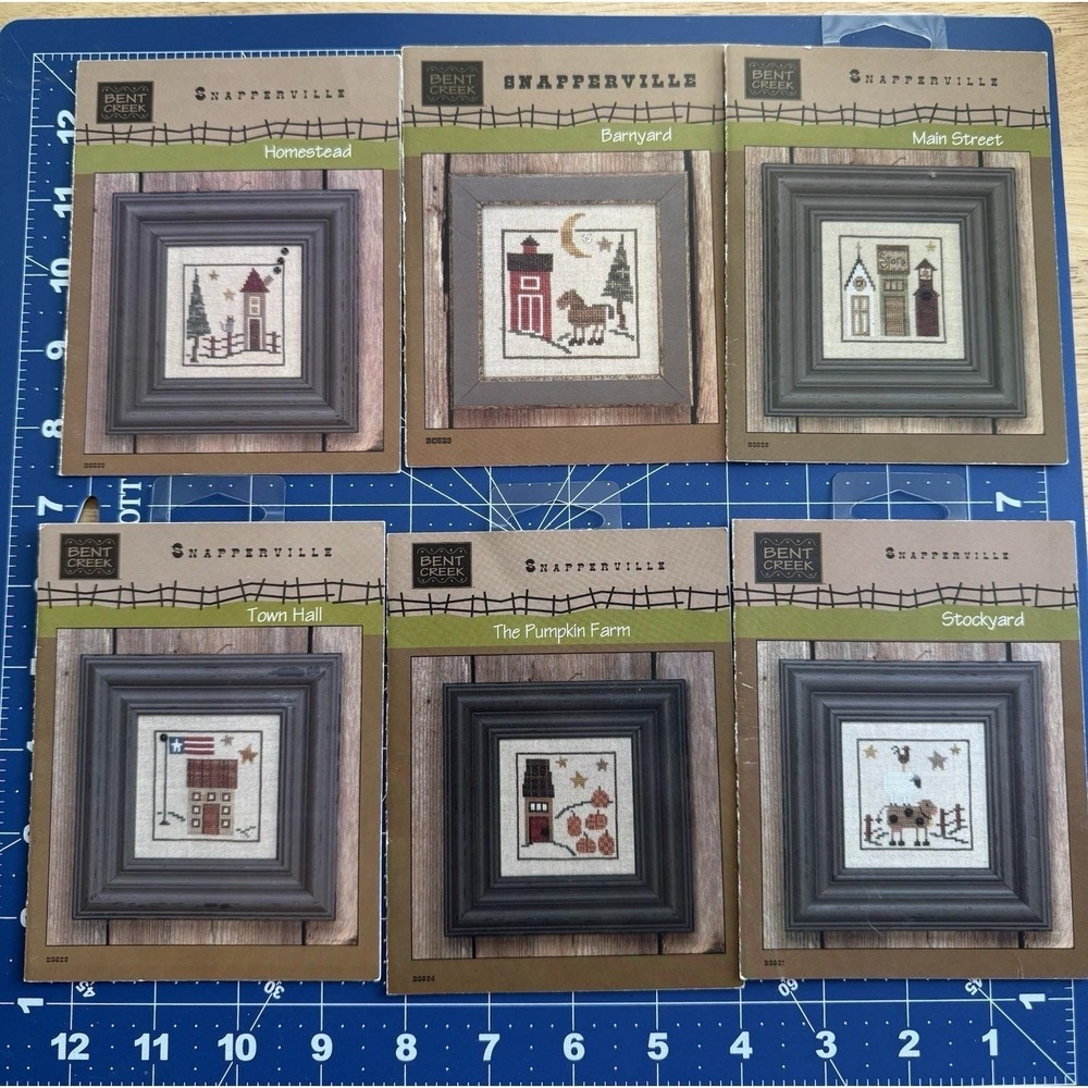 SIX (6) BENT CREEK SNAPPERVILLE Small Counted Cross Stitch Charts ~ No Snaps